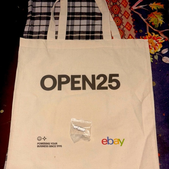 NEW 30th Anniversary eBay Open 2025 swag natural cotton tote bag & enamel pin - Picture 3 of 7